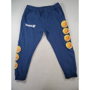Dragon Ball Z Goku Sweatpants Men's XL NavyBlue Graphic Fleece Tapered Leg Cozy